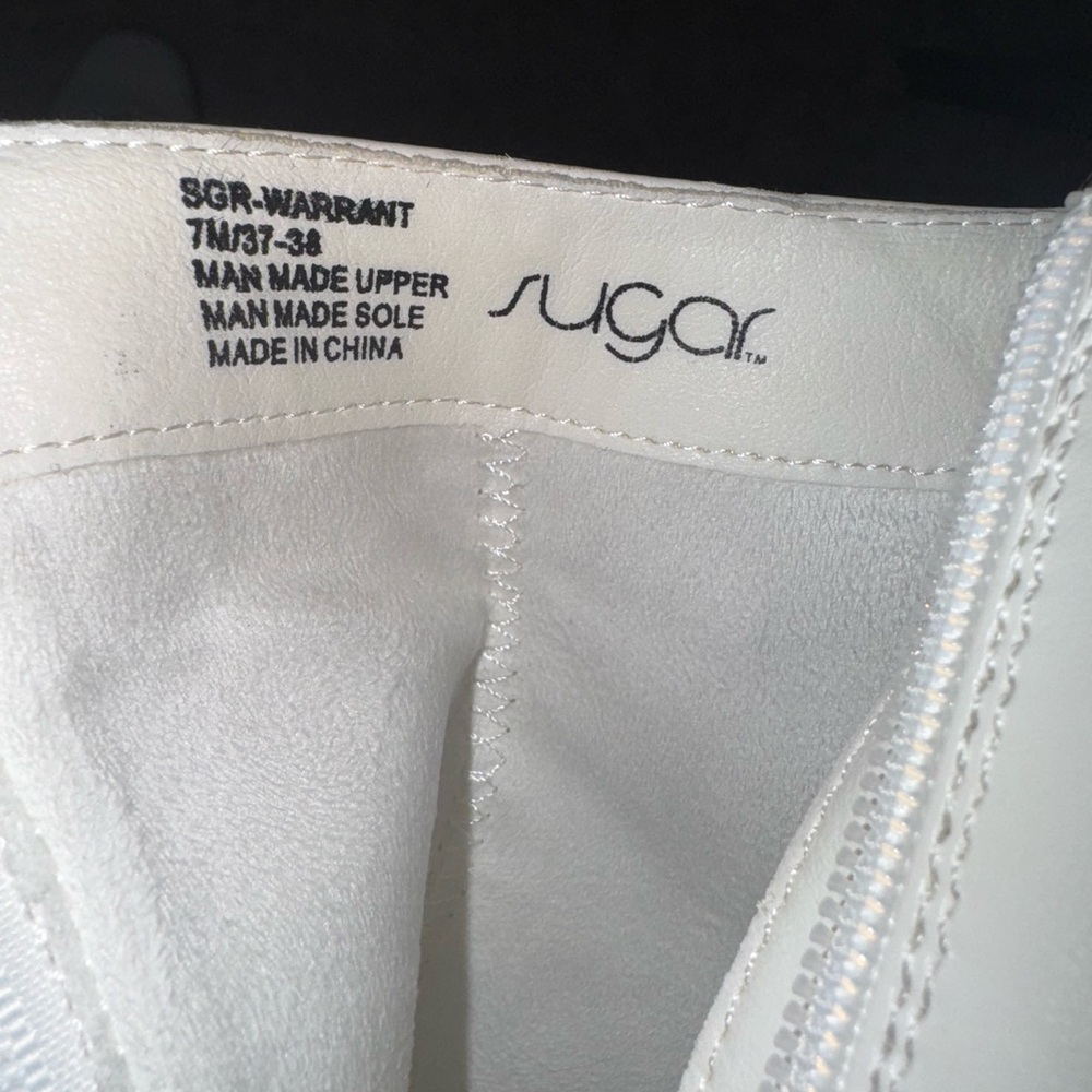 Sugar White Ankle Boots with Brown Heel - Picture 4 of 8